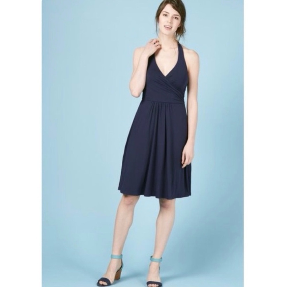 Boden St. Lucia Navy Halter Dress 6P EUC
